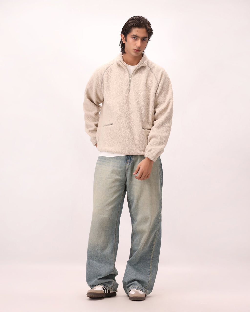 Sherpa Mock Neck ¼-Zip – Sand