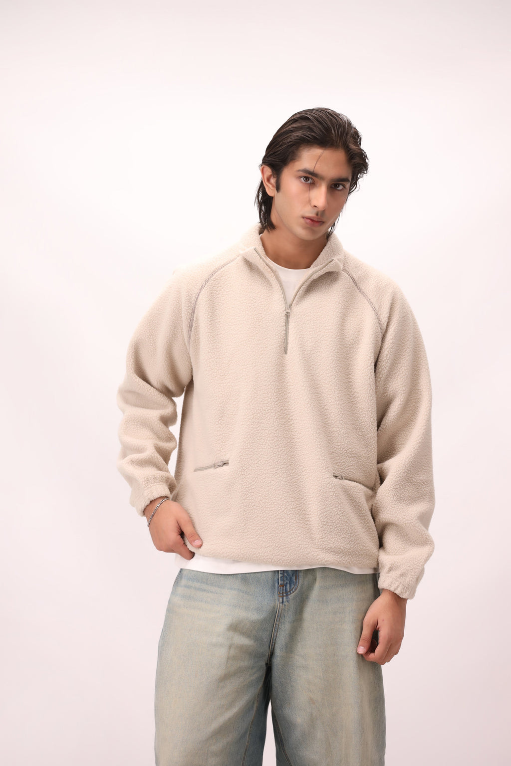 Sherpa Mock Neck ¼-Zip – Sand