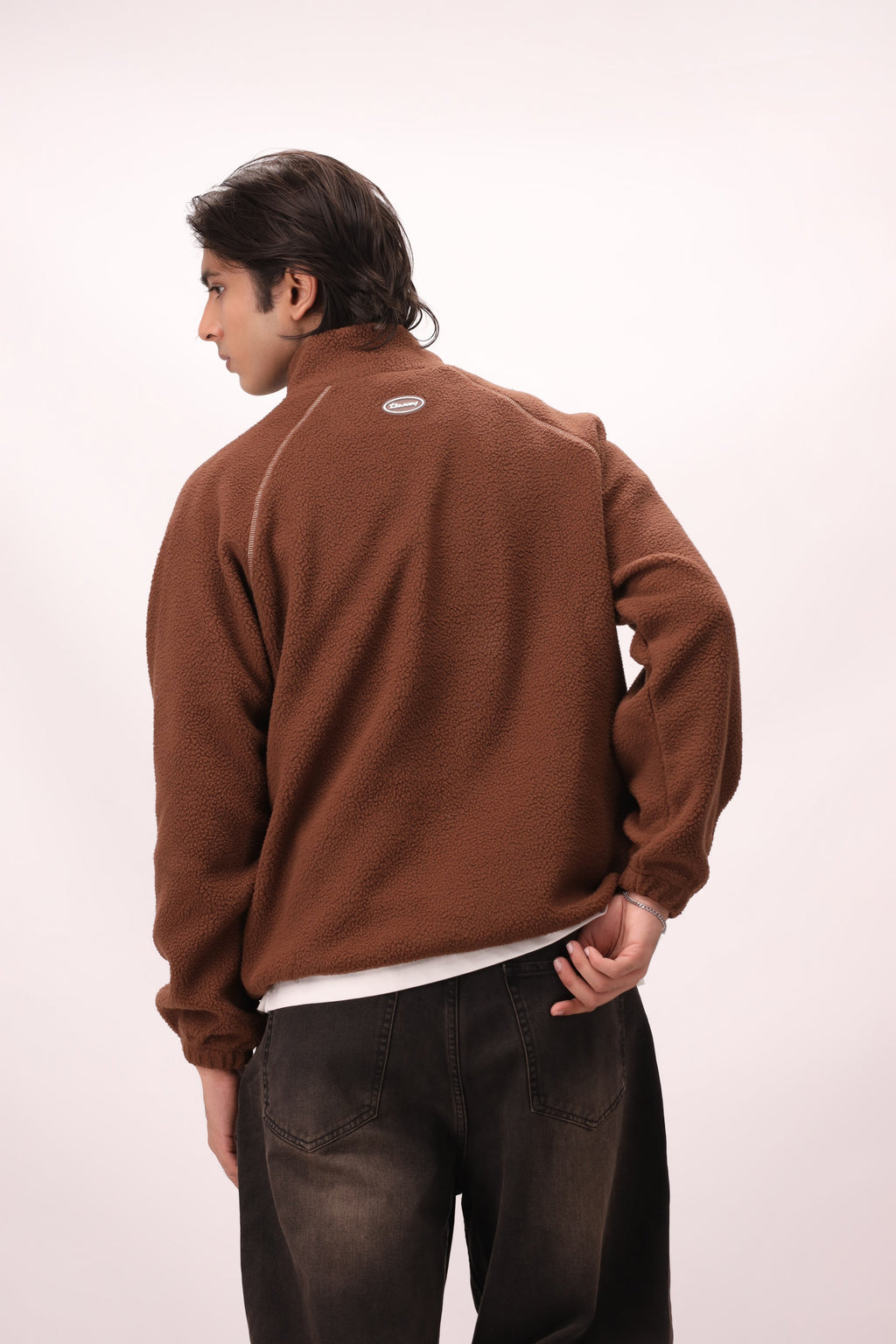 Sherpa Mock Neck ¼-Zip – Brown Teddy