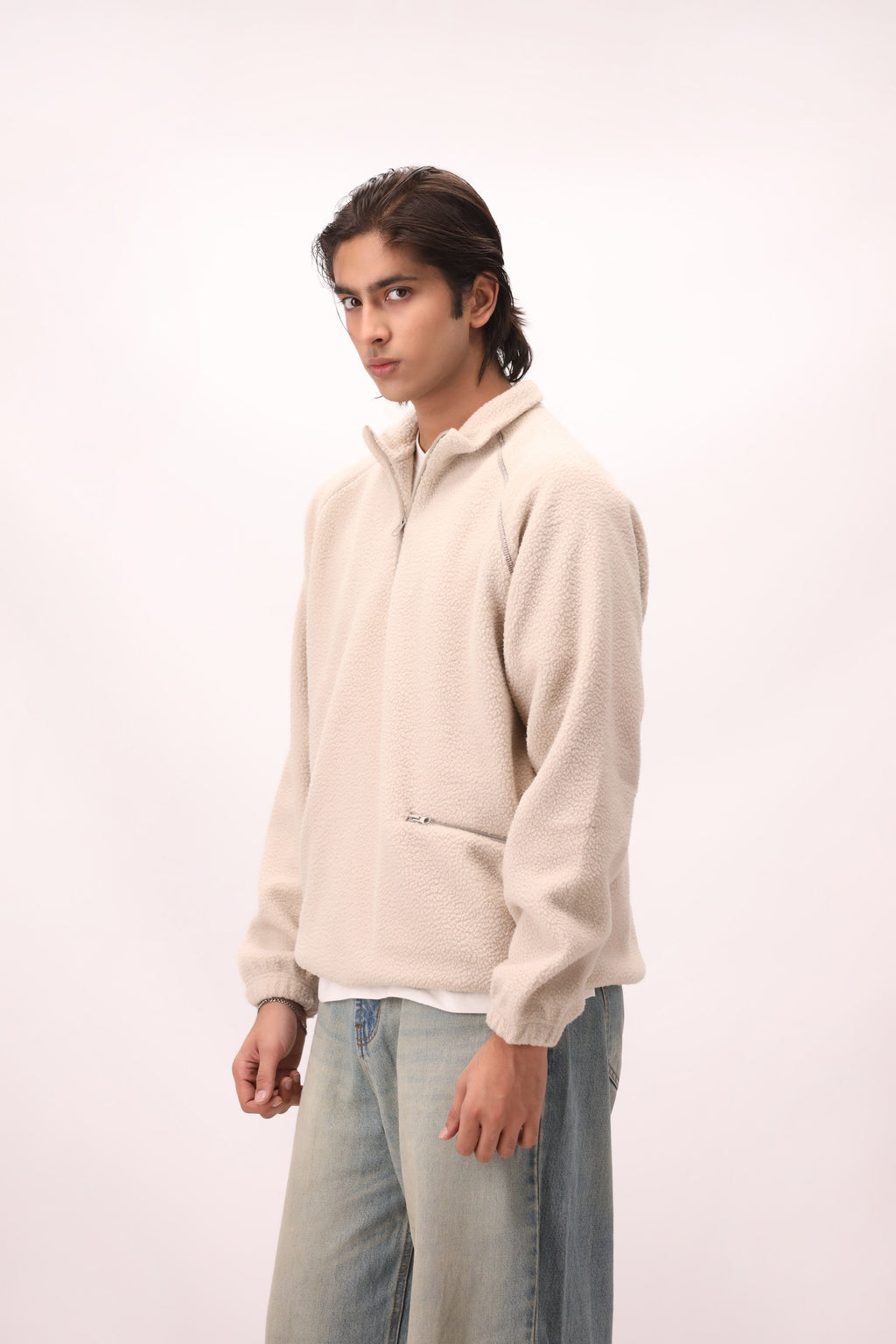 Sherpa Mock Neck ¼-Zip – Sand